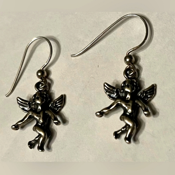 Vintage - Beautiful Sterling Silver Angel Earrings - Picture 1 of 5